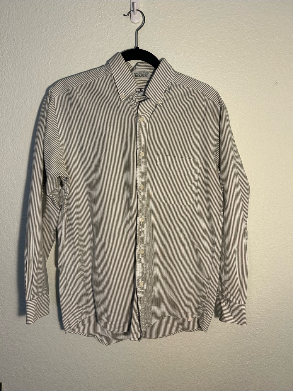 L.L. Bean Classic Oxford 100% Cotton Stripe Shirt